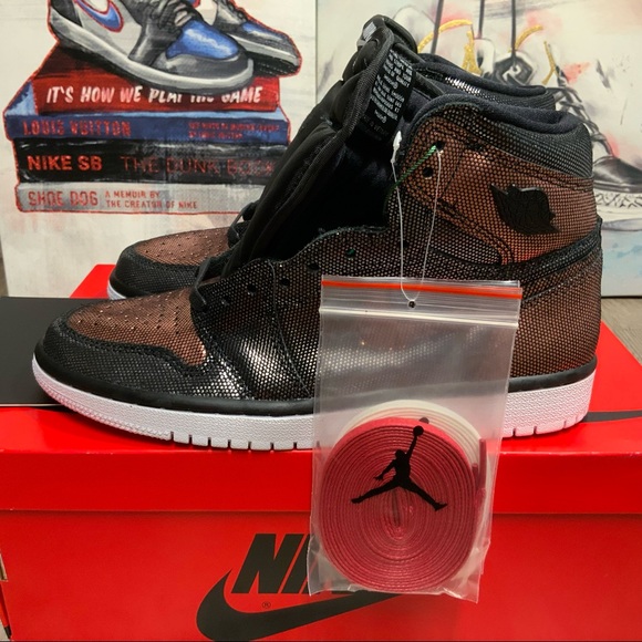 New Nike W Air Jordan 1 HI OG Fearless Metallic Rose Gold Size 7.5 & 8.5 Women - Picture 10 of 13